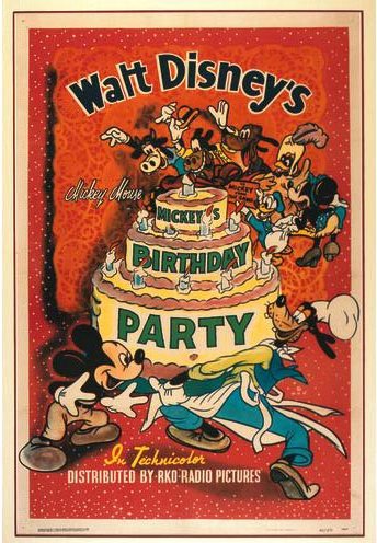MICKEY'S BIRTHDAY PARTY   Original American One Sheet   (RKO/Disney, 1942)