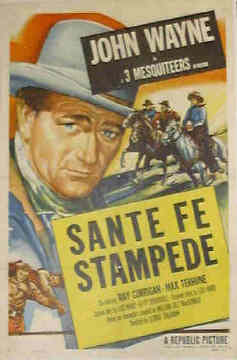SANTA FE STAMPEDE   Re-Release American One Sheet   (Republic, 1953)