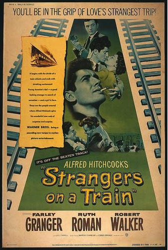 STRANGERS ON A TRAIN   Original American One Sheet   (Warner Brothers, 1951)